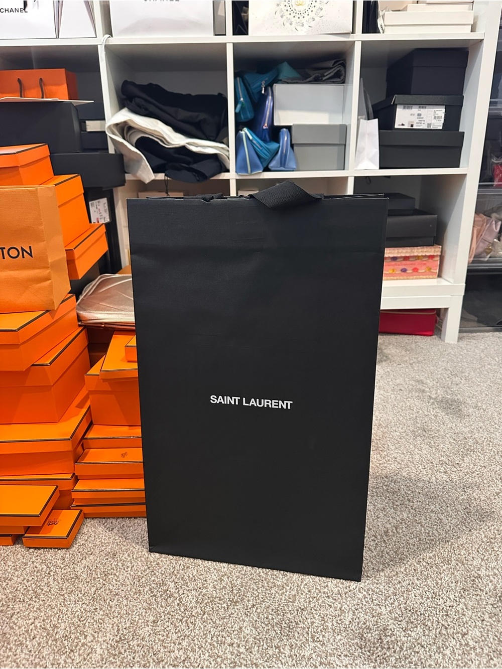 Saint Laurent Black Men’s Shopping Tote Bag